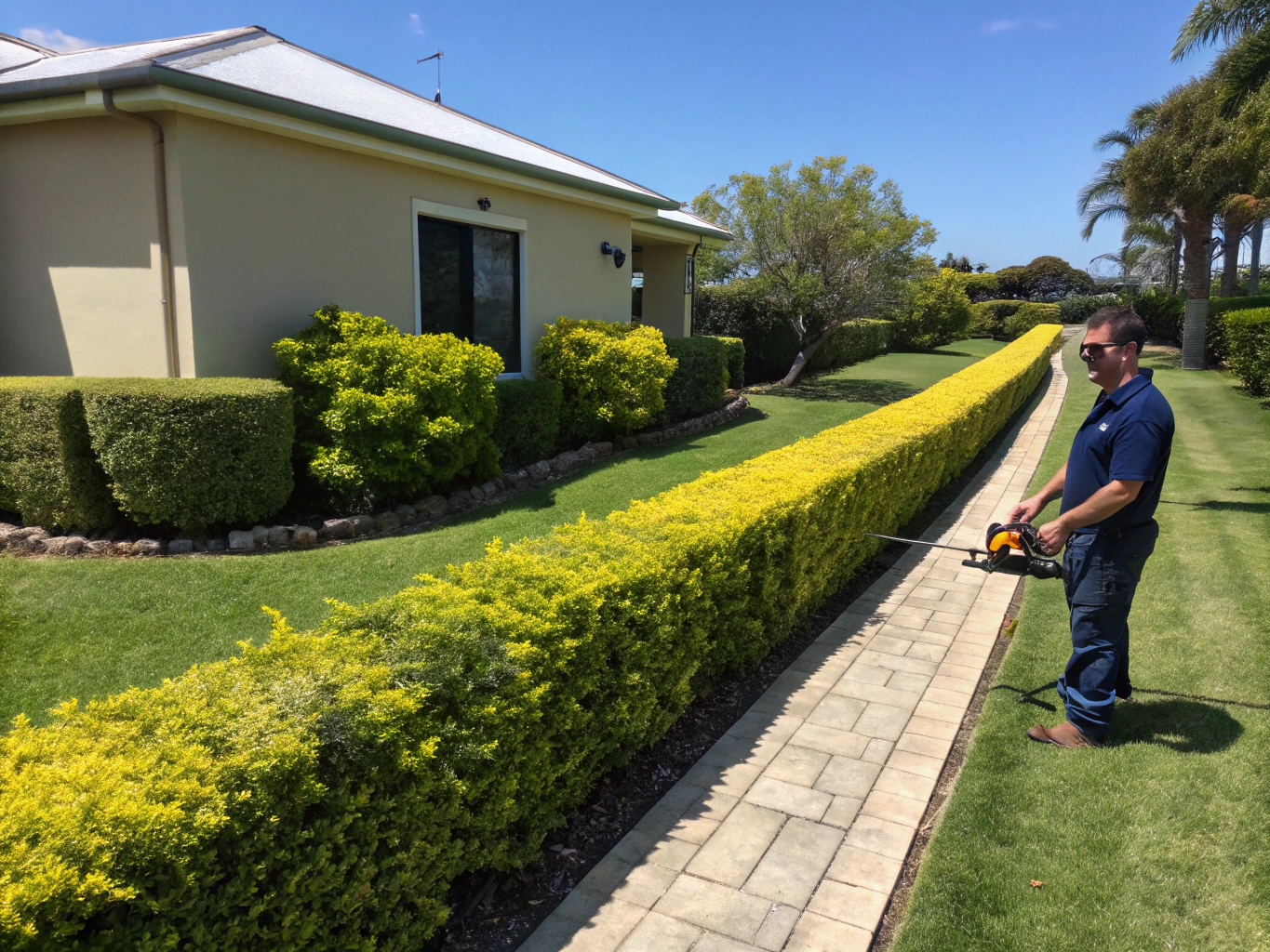 Expert hedge pruning and shrub shaping