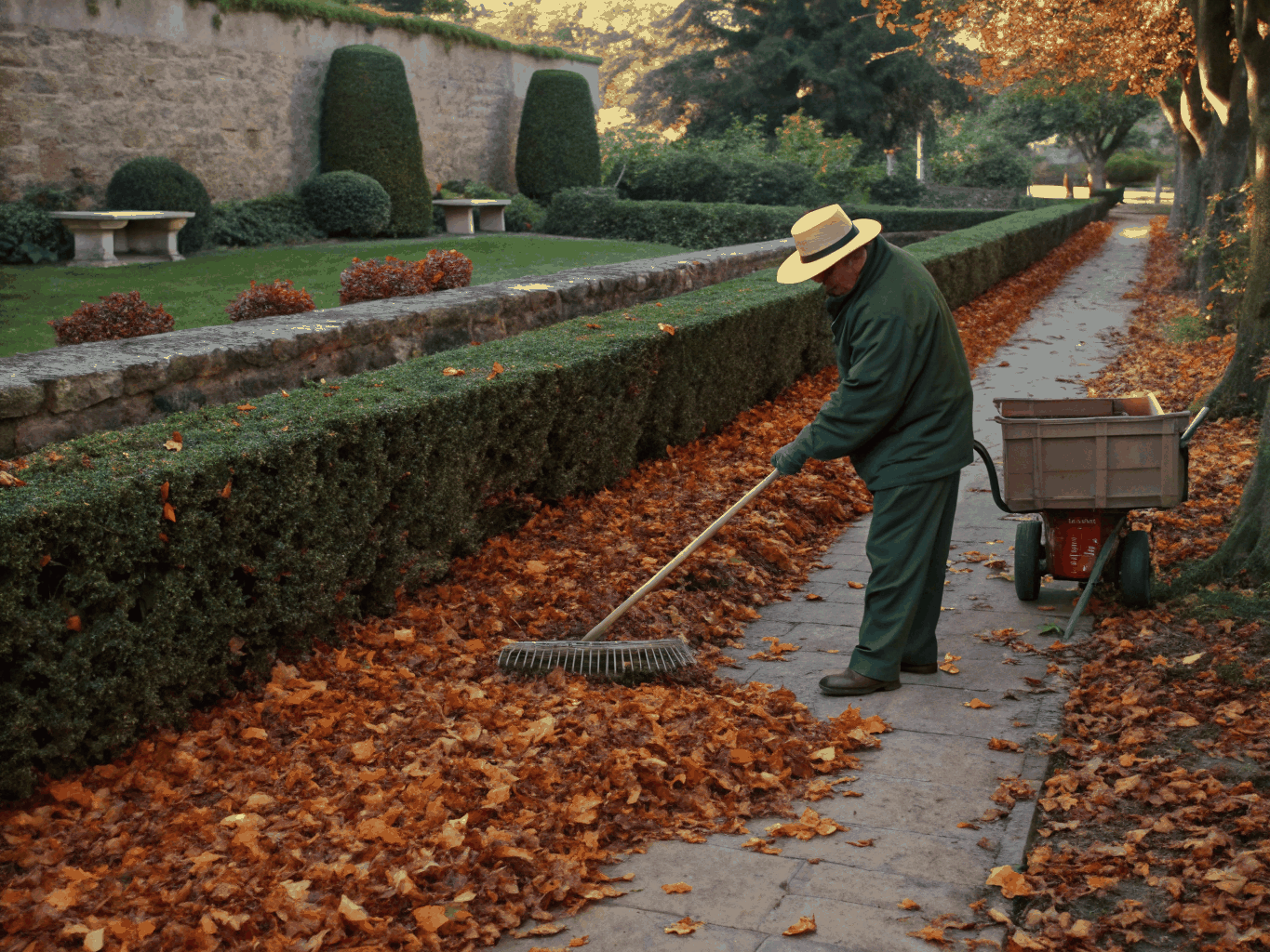 Seasonal foliage cleanup and green waste disposal